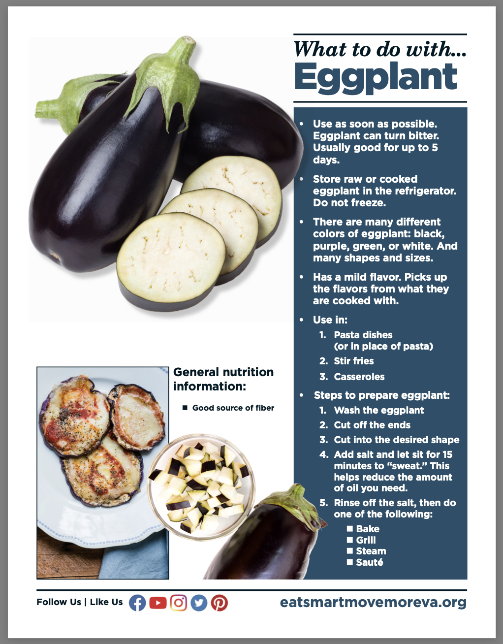 Image of Eggplant cooking tips worksheet