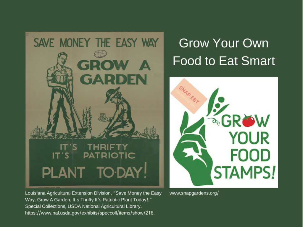 victory garden poster and SNAP garden poster
